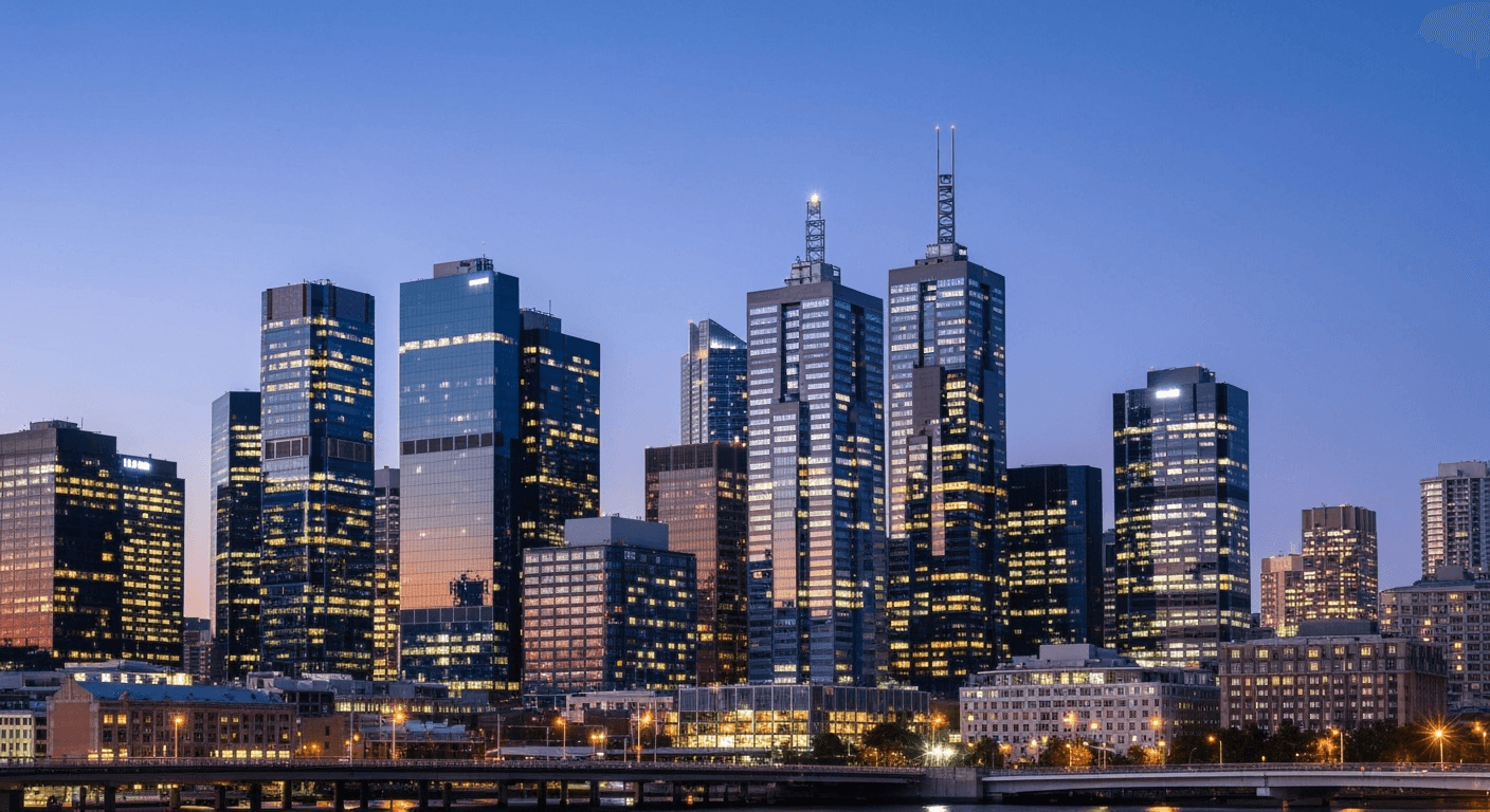 Melbourne City skyline background